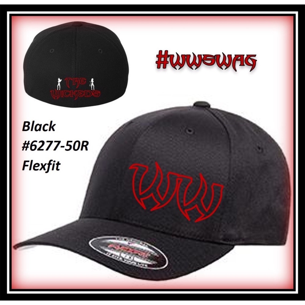 Hat - Flexfit Curved Bill #6277 - Black w/Red logo